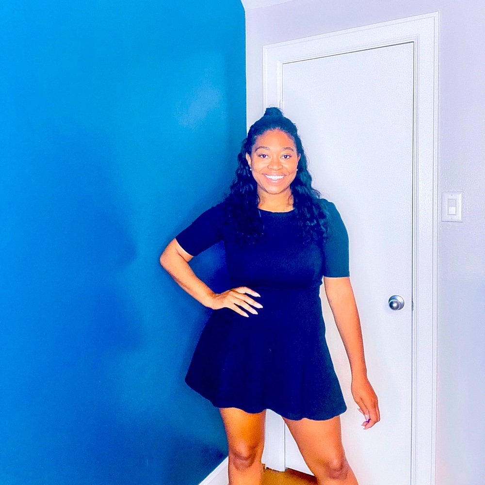 Black skater mini dress from Topshop